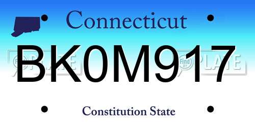 BK0M917 Connecticut License Plate