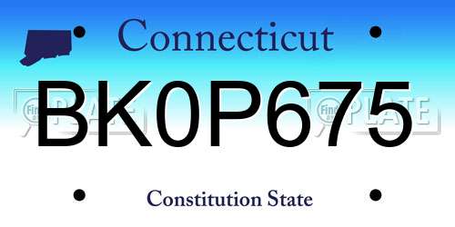 BK0P675 Connecticut License Plate
