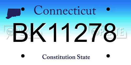 BK11278 Connecticut License Plate