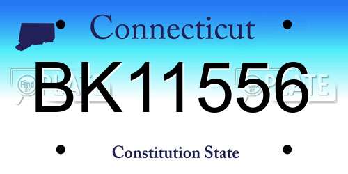BK11556 Connecticut License Plate