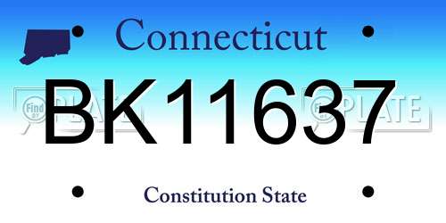 BK11637 Connecticut License Plate