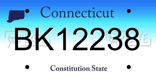 BK12238 Connecticut License Plate