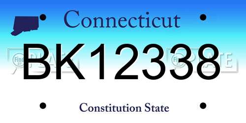 BK12338 Connecticut License Plate