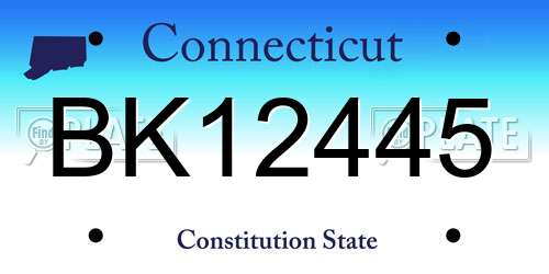 BK12445 Connecticut License Plate