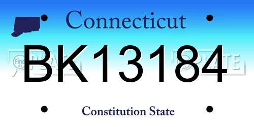BK13184 Connecticut License Plate