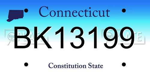 BK13199 Connecticut License Plate