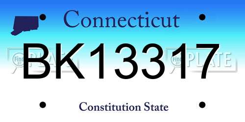 BK13317 Connecticut License Plate