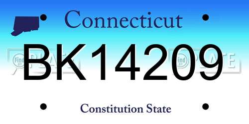BK14209 Connecticut License Plate