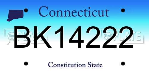 BK14222 Connecticut License Plate