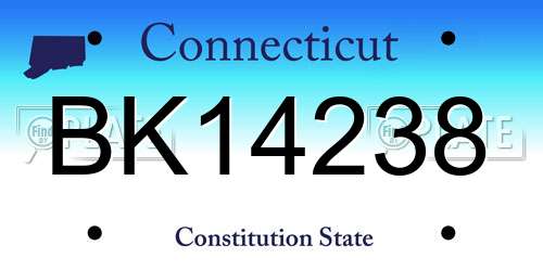 BK14238 Connecticut License Plate