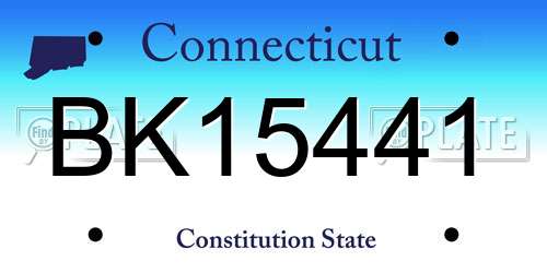 BK15441 Connecticut License Plate
