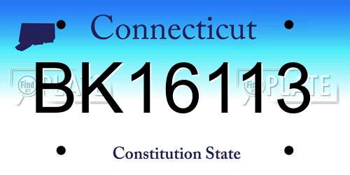 BK16113 Connecticut License Plate