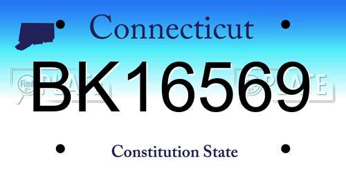 BK16569 Connecticut License Plate