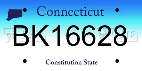 BK16628 Connecticut License Plate