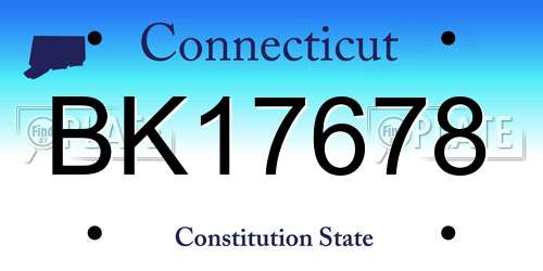 BK17678 Connecticut License Plate