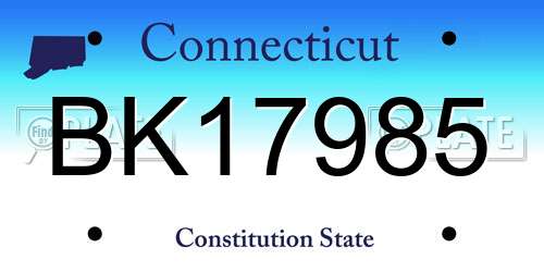 BK17985 Connecticut License Plate
