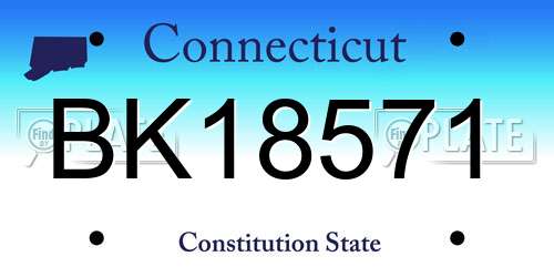 BK18571 Connecticut License Plate