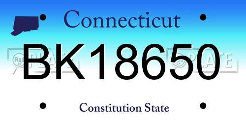 BK18650 Connecticut License Plate