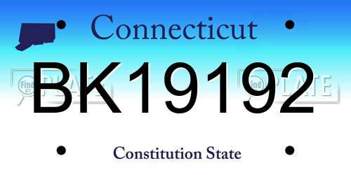 BK19192 Connecticut License Plate