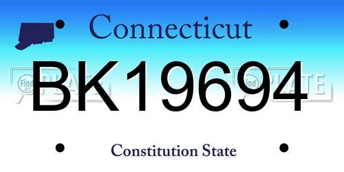 BK19694 Connecticut License Plate