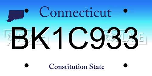 BK1C933 Connecticut License Plate