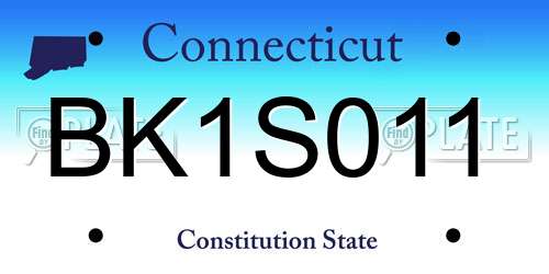 BK1S011 Connecticut License Plate