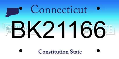 BK21166 Connecticut License Plate