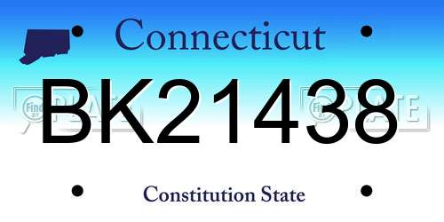 BK21438 Connecticut License Plate