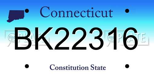 BK22316 Connecticut License Plate