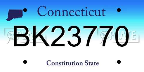 BK23770 Connecticut License Plate