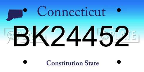 BK24452 Connecticut License Plate