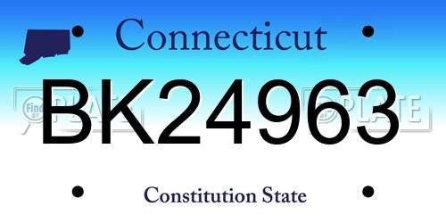 BK24963 Connecticut License Plate
