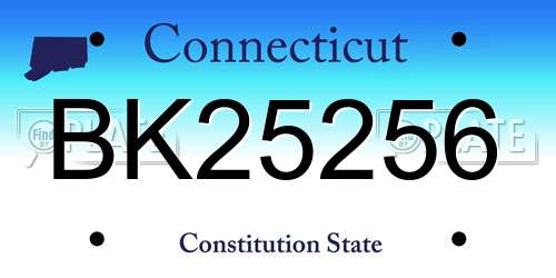 BK25256 Connecticut License Plate