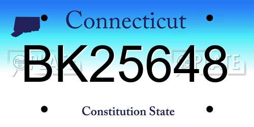 BK25648 Connecticut License Plate