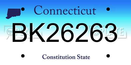 BK26263 Connecticut License Plate