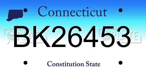 BK26453 Connecticut License Plate