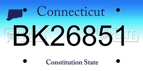 BK26851 Connecticut License Plate