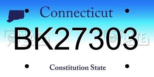 BK27303 Connecticut License Plate