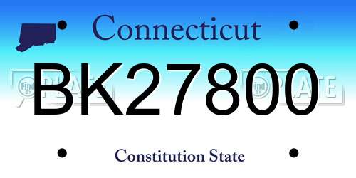 BK27800 Connecticut License Plate