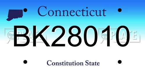 BK28010 Connecticut License Plate