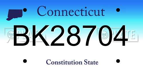 BK28704 Connecticut License Plate
