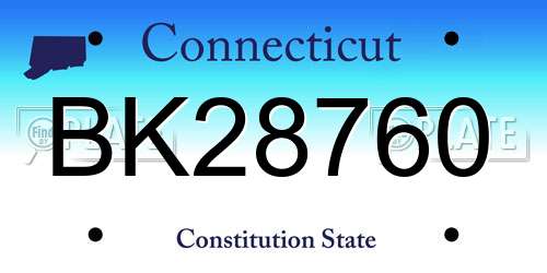 BK28760 Connecticut License Plate