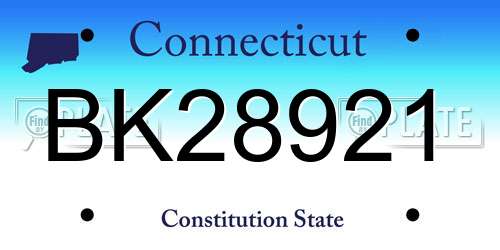 BK28921 Connecticut License Plate