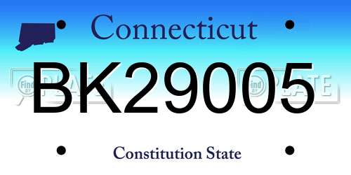 BK29005 Connecticut License Plate