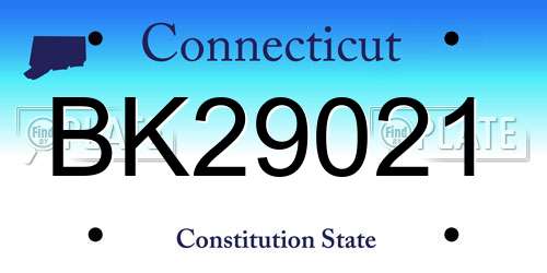 BK29021 Connecticut License Plate