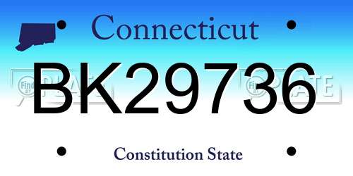 BK29736 Connecticut License Plate
