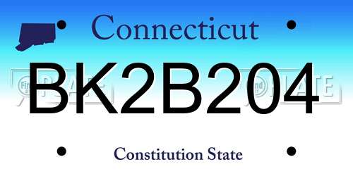 BK2B204 Connecticut License Plate