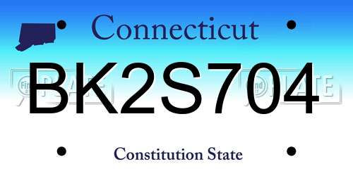 BK2S704 Connecticut License Plate