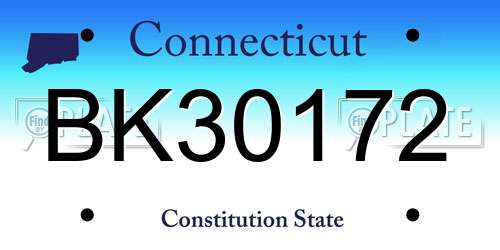 BK30172 Connecticut License Plate