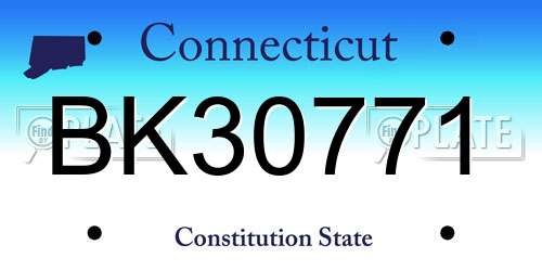 BK30771 Connecticut License Plate